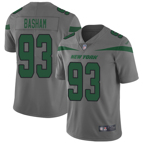 New York Jets Limited Gray Youth Tarell Basham Jersey NFL Football #93 Inverted Legend->->Youth Jersey